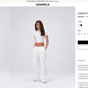 ADANOLA COTTON PULL ON PANTS WHITE XS